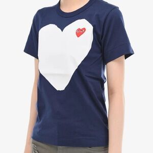 Comme des Garcons Blue and White Short Sleeve Tee